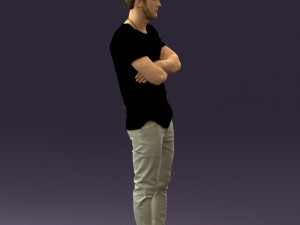 man in black shirt white pants 0533 3d print ready 3D 프린트 모델