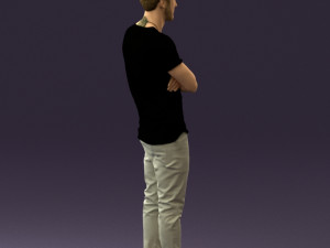 man in black shirt white pants 0533 3d print ready 3D 프린트 모델