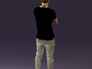 man in black shirt white pants 0533 3d print ready 3D 프린트 모델