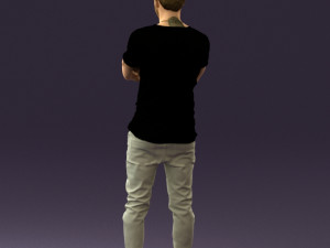 man in black shirt white pants 0533 3d print ready 3D 프린트 모델