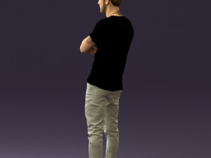 man in black shirt white pants 0533 3d print ready 3D 프린트 모델