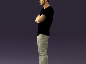 man in black shirt white pants 0533 3d print ready 3D 프린트 모델