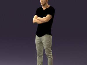 man in black shirt white pants 0533 3d print ready 3D 프린트 모델