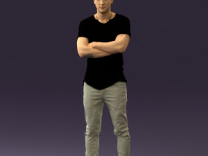 man in black shirt white pants 0533 3d print ready 3D 프린트 모델