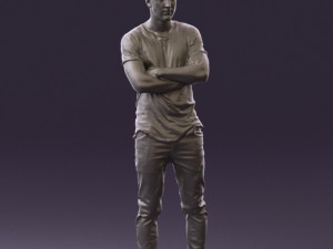 man in black shirt white pants 0533 3d print ready 3D 프린트 모델