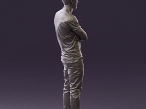 man in black shirt white pants 0533 3d print ready 3D 프린트 모델