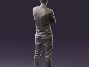 man in black shirt white pants 0533 3d print ready 3D 프린트 모델