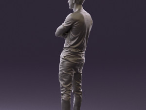 man in black shirt white pants 0533 3d print ready 3D 프린트 모델