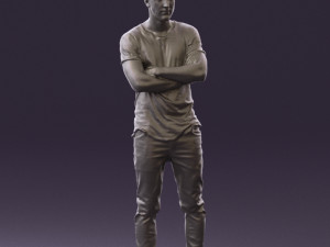 man in black shirt white pants 0533 3d print ready 3D 프린트 모델