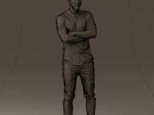 man in black shirt white pants 0533 3d print ready 3D 프린트 모델