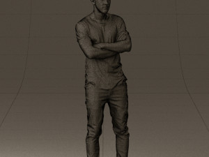 man in black shirt white pants 0533 3d print ready 3D 프린트 모델