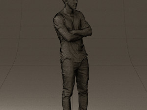 man in black shirt white pants 0533 3d print ready 3D 프린트 모델