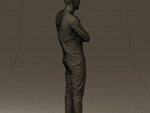 man in black shirt white pants 0533 3d print ready 3D 프린트 모델