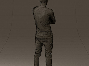 man in black shirt white pants 0533 3d print ready 3D 프린트 모델