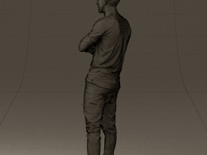 man in black shirt white pants 0533 3d print ready 3D 프린트 모델