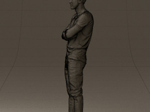 man in black shirt white pants 0533 3d print ready 3D 프린트 모델