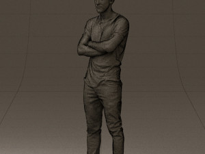 man in black shirt white pants 0533 3d print ready 3D 프린트 모델