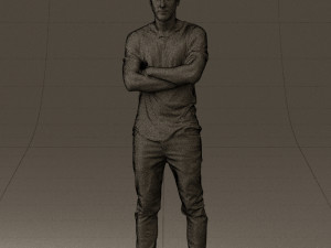 man in black shirt white pants 0533 3d print ready 3D 프린트 모델