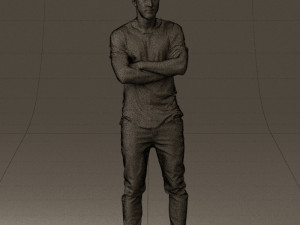 man in black shirt white pants 0533 3d print ready 3D 프린트 모델
