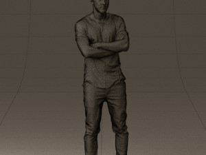 man in black shirt white pants 0533 3d print ready 3D 프린트 모델