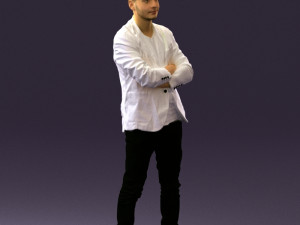 man in white jacket black pants converse 0532 3D 模型