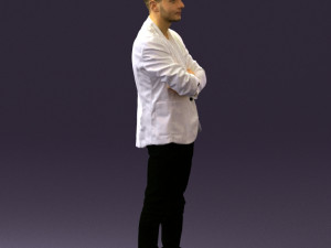 man in white jacket black pants converse 0532 3D 模型