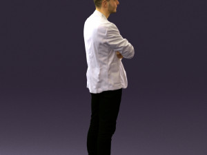 man in white jacket black pants converse 0532 3D 模型