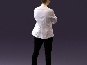 man in white jacket black pants converse 0532 3D 模型