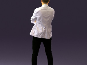 man in white jacket black pants converse 0532 3D 模型