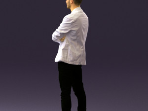 man in white jacket black pants converse 0532 3D 模型