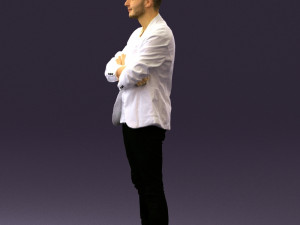 man in white jacket black pants converse 0532 3D 模型