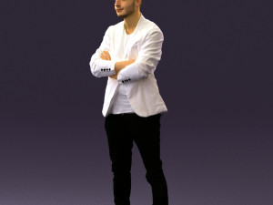 man in white jacket black pants converse 0532 3D 模型