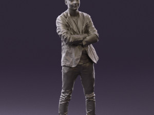 man in white jacket black pants converse 0532 3D 模型