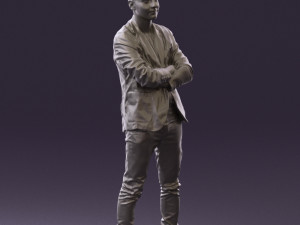 man in white jacket black pants converse 0532 3D 模型