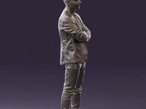 man in white jacket black pants converse 0532 3D 模型