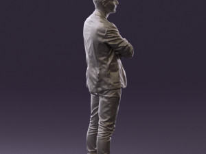 man in white jacket black pants converse 0532 3D 模型