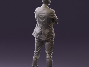 man in white jacket black pants converse 0532 3D 模型