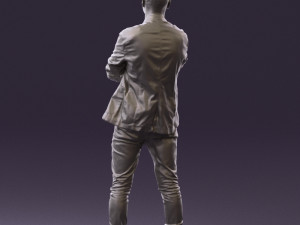 man in white jacket black pants converse 0532 3D 模型