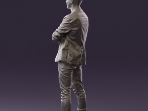 man in white jacket black pants converse 0532 3D 模型