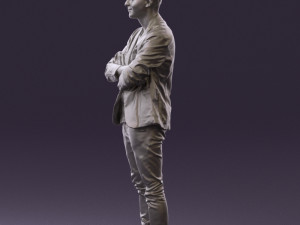 man in white jacket black pants converse 0532 3D 模型