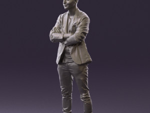 man in white jacket black pants converse 0532 3D 模型