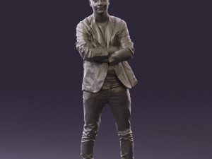 man in white jacket black pants converse 0532 3D 模型