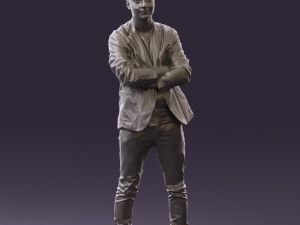 man in white jacket black pants converse 0532 3D 模型