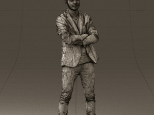 man in white jacket black pants converse 0532 3D 模型