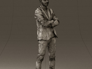 man in white jacket black pants converse 0532 3D 模型