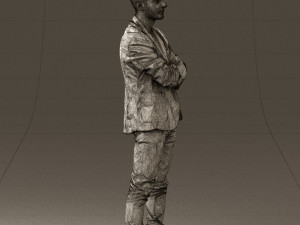 man in white jacket black pants converse 0532 3D 模型