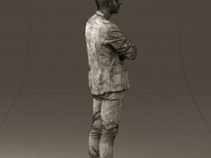 man in white jacket black pants converse 0532 3D 模型