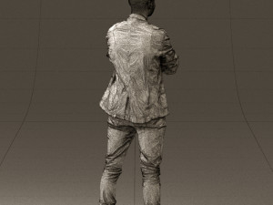 man in white jacket black pants converse 0532 3D 模型