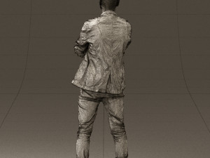 man in white jacket black pants converse 0532 3D 模型