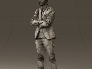 man in white jacket black pants converse 0532 3D 模型